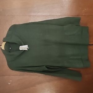 Joan Vass Green Cowl Neck Sweater w/ Pockets
